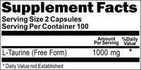 BUY 1 GET 2 FREE L-Taurine Free Form 1000mg 200 Capsules