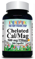 BUY 1 GET 2 FREE Chelated Calcium and Magnesium 500mg/250mg 200 Capsules