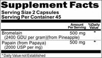 50% off Price Bromelain and Papaya 500mg/500mg 90 Capsules 1 or 3 Bottle Price