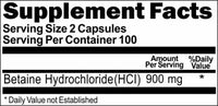 BUY 1 GET 2 FREE Betaine Hydrochloride 900mg 200 Capsules