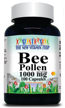 BUY 1 GET 2 FREE Bee Pollen 1000mg 100 or 200 Capsules