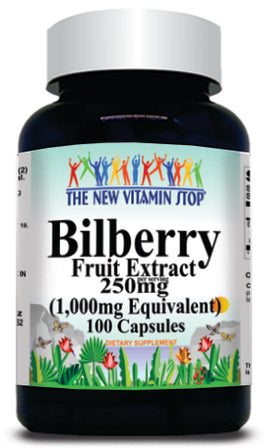 BUY 1 GET 2 FREE Bilberry Extract Equivalent 1000mg 100 or 200 Capsules