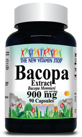 BUY 1 GET 2 FREE Bacopa Leaf Extract 900mg 90 or 180 Capsules