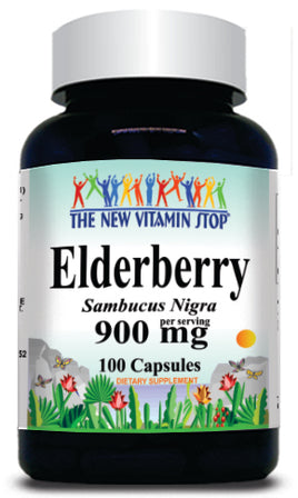 BUY 1 GET 2 FREE Elderberry 900mg 100 or 200 Capsules