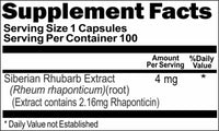 BUY 1 GET 2 FREE Siberian Rhubarb Extract 4mg 100 or 200 Capsules