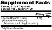 50% off Price Siberian Rhubarb Extract 4mg 100 or 200 Capsules
