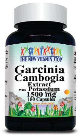 BUY 1 GET 2 FREE Garcinia Cambogia Extract 1500mg W/Potassium 180 Capsules