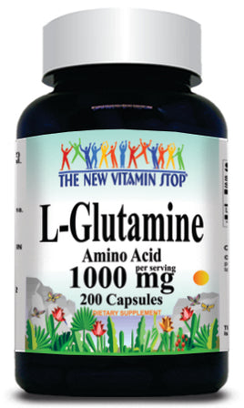 BUY 1 GET 2 FREE L-Glutamine Free Form 1000mg 200 Capsules