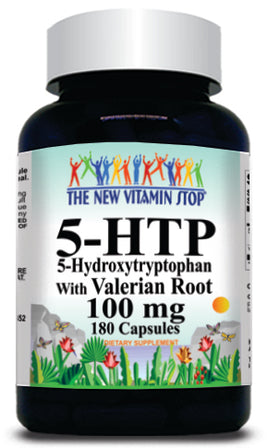 BUY 1 GET 2 FREE 5-HTP 100mg with Valerian Root 180 Capsules