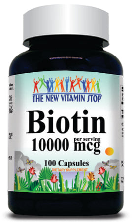 BUY 1 GET 2 FREE Biotin 10000mcg 100 or 200 Capsules