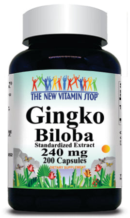 BUY 1 GET 2 FREE Ginkgo Biloba Standardized Extract 240mg 200 Capsules