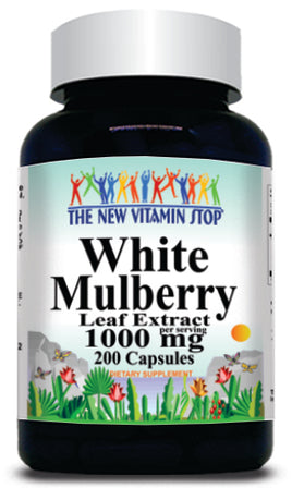 BUY 1 GET 2 FREE White Mulberry Leaf Extract 1000mg 200 Capsules