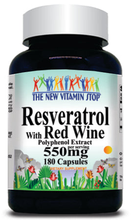 BUY 1 GET 2 FREE Resveratrol with Red Wine 550mg 180 Capsules
