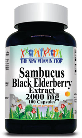 BUY 1 GET 2 FREE Sambucus Black Elderberry Extract 2000mg 100caps or 200caps