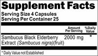 50% off Price Sambucus Black Elderberry Extract 2000mg 100caps or 200caps 1 or 3 Bottle Price