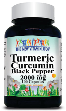 50% off Price Turmeric Curcumin Black Pepper 2000mg 100caps or 200caps 1 or 3 Bottle Price