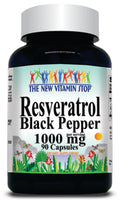50% off Price Resveratrol Black Pepper 1000mg 90 or 180 Capsules 1 or 3 Bottle Price