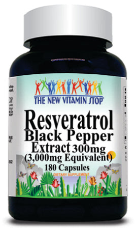 BUY 1 GET 2 FREE Resveratrol Extract Black Pepper Equivalent 3000mg 180 Capsules