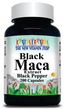 BUY 1 GET 2 FREE Black Maca Extract Black Pepper Equivalent 1600mg 200 Capsules