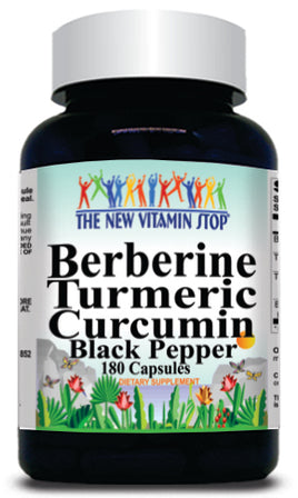 BUY 1 GET 2 FREE Berberine Turmeric Curcumin Black Pepper 180 Capsules