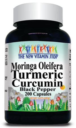 BUY 1 GET 2 FREE Moringa Oleifera Turmeric Curcumin Black Pepper  200caps