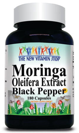 50% off Price Moringa Oleifera Extract Black Pepper Equivalent 5000mg 180 Capsules 3 Bottle Price