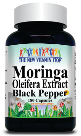 BUY 1 GET 2 FREE Moringa Oleifera Extract Black Pepper Equivalent 5000mg 180 Capsules