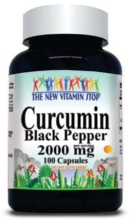 50% off Price Curcumin Black Pepper 2000mg 100 or 200 Capsules 1 or 3 Bottle Price