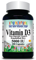 50% off Price Vitamin D3 (Emulsified Dry) 5000 IU 100 or 200 Capsules 1 or 3 Bottle Price