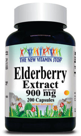 BUY 1 GET 2 FREE Elderberry Extract 900mg 200 Capsules