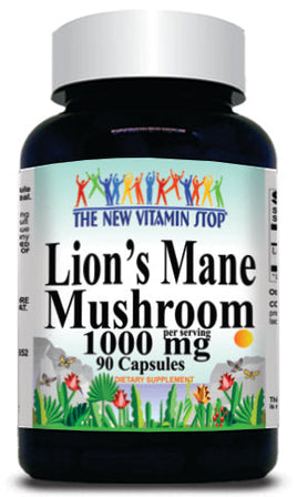 50% off Price Lion's Mane Mushroom 1000mg 90 or 180 Capsules 1 or 3 Bottle Price