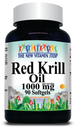 50% off Price Red Krill Oil 1000mg 90 or 180 Softgels 1 or 3 Bottle Price