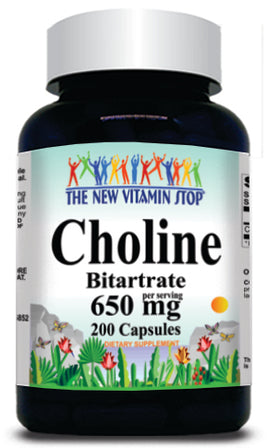 BUY 1 GET 2 FREE Choline Bitartrate 650mg 200 Capsules