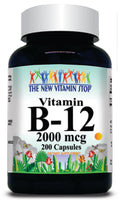 50% off Price B-12 Vitamins 2000mcg 200 Capsules 1 or 3 Bottle Price