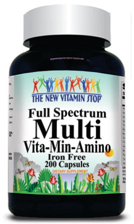 BUY 1 GET 2 FREE Full Spectrum Multi-Vita-Min-Amino Iron Free 200 Capsules