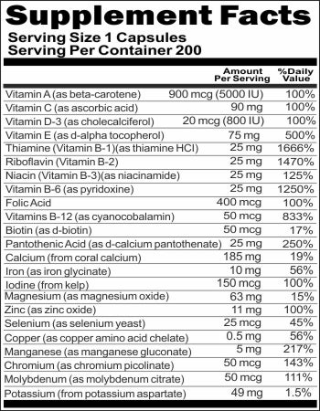 BUY 1 GET 2 FREE Once Daily Multi-Vita-Min 200 Capsules 1 or 3 Bottle ...