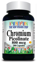 50% off Price Chromium Picolinate 800mcg 100 or 200 Capsules 1 or 3 Bottle Price