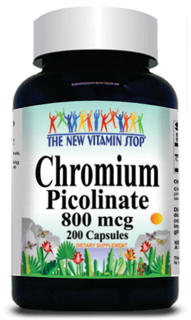 BUY 1 GET 2 FREE Chromium Picolinate 800mcg 200 Capsules