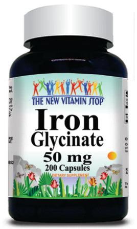 50% off Price Iron Glycinate 50mg 200 Capsules 1 or 3 Bottle Price