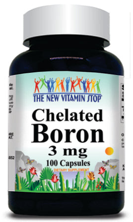 BUY 1 GET 2 FREE Chelated Boron 3mg 100 or 200 Capsules