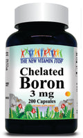 50% off Price Chelated Boron 3mg 100 or 200 Capsules 1 or 3 Bottle Price