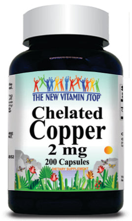 50% off Price Chelated Copper 2mg 200 Capsules 1 or 3 Bottle Price