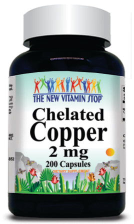 BUY 1 GET 2 FREE Chelated Copper 2mg 200 Capsules