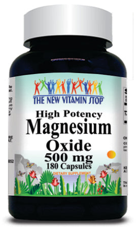 50% off Price Magnesium Oxide High Potency 500mg 180 Capsules 1 or 3 Bottle Price