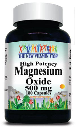 BUY 1 GET 2 FREE Magnesium Oxide High Potency 500mg 180 Capsules