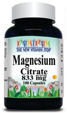 BUY 1 GET 2 FREE Magnesium Citrate 833mg 100 or 200 Capsules