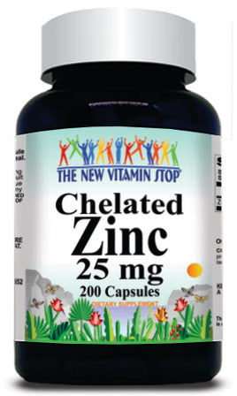 50% off Price Chelated Zinc 25mg 200 Capsules 1 or 3 Bottle Price