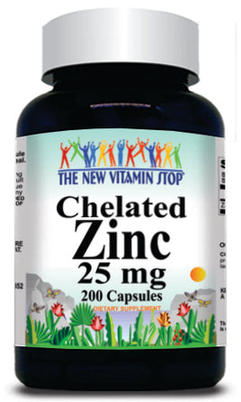 BUY 1 GET 2 FREE Chelated Zinc 25mg 200 Capsules