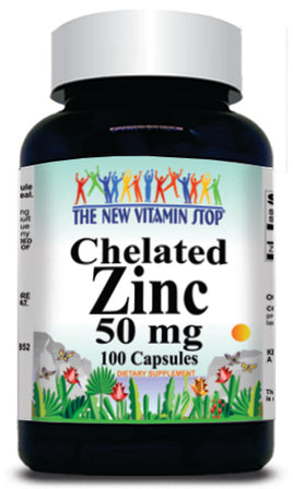 BUY 1 GET 2 FREE Chelated Zinc 50mg 100 or 200 Capsules