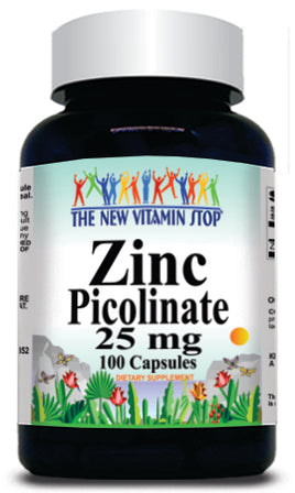 BUY 1 GET 2 FREE Zinc Picolinate 25mg 100 or 200 Capsules